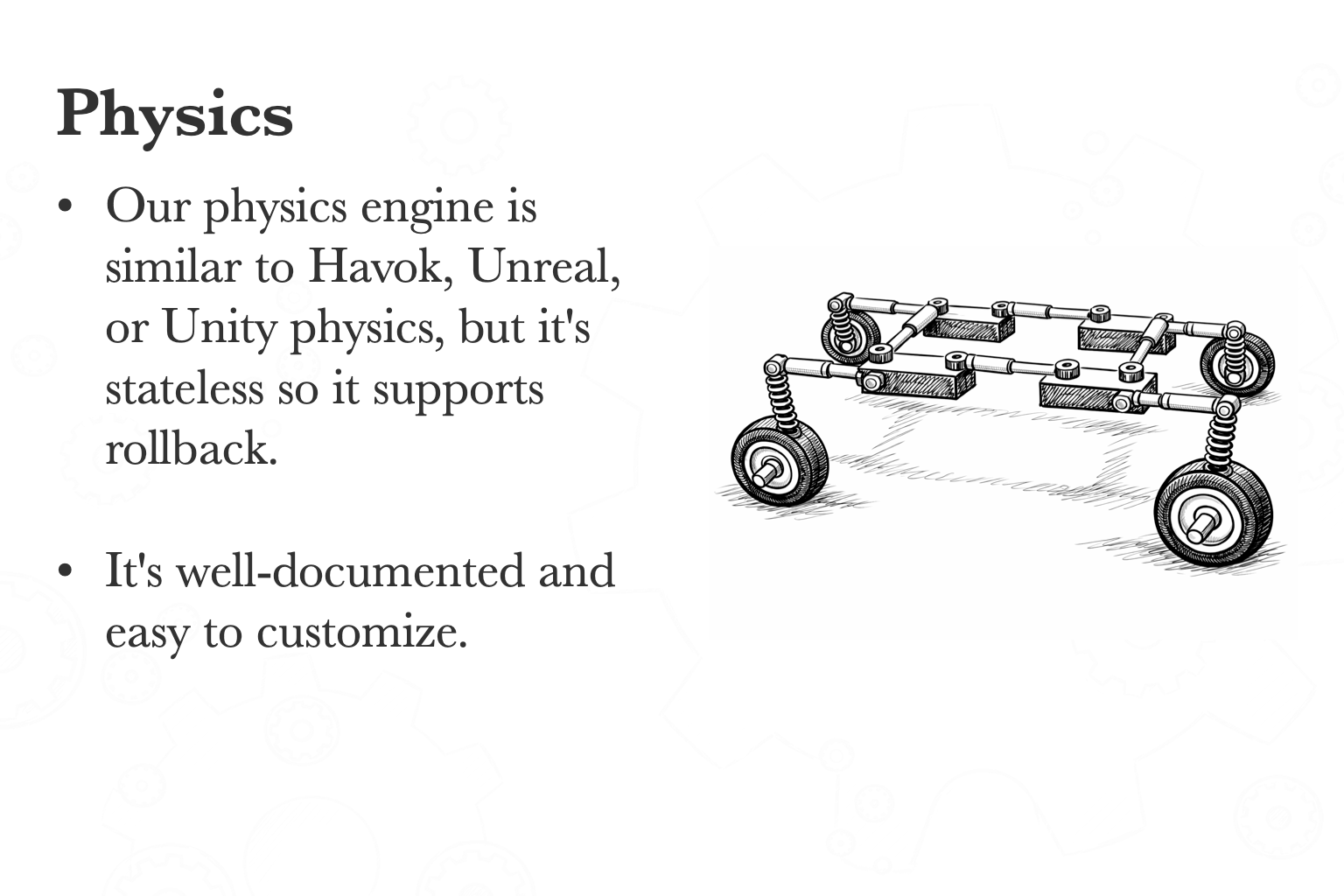 Technical details of stateless physics engine