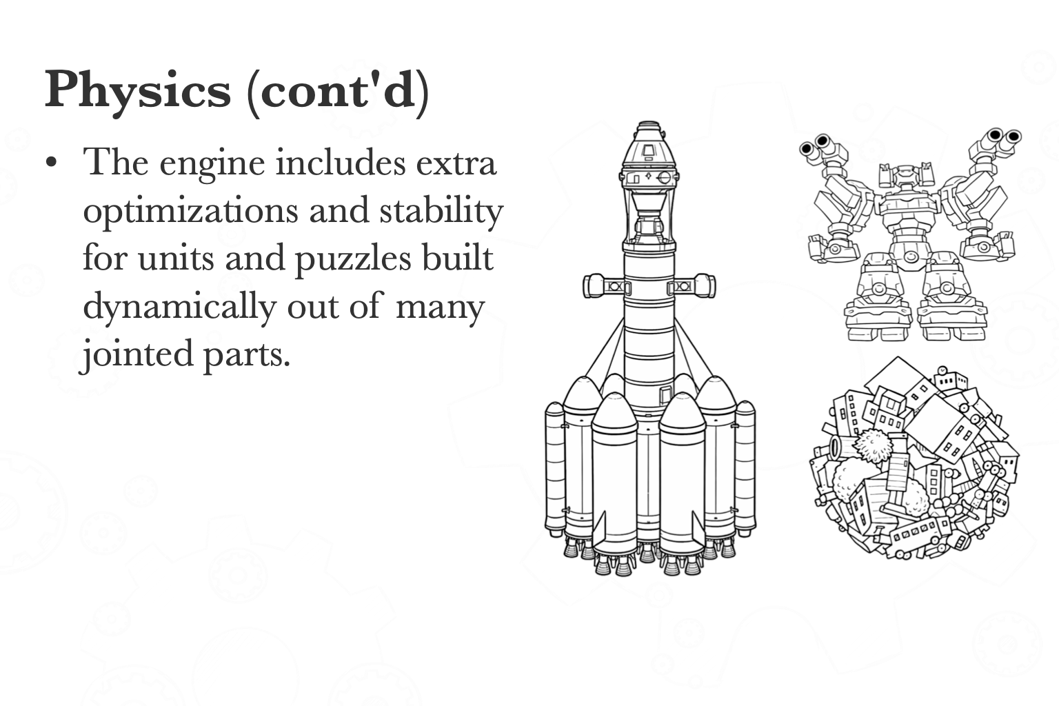 Optimizations for player-constructed units in stateless physics engine