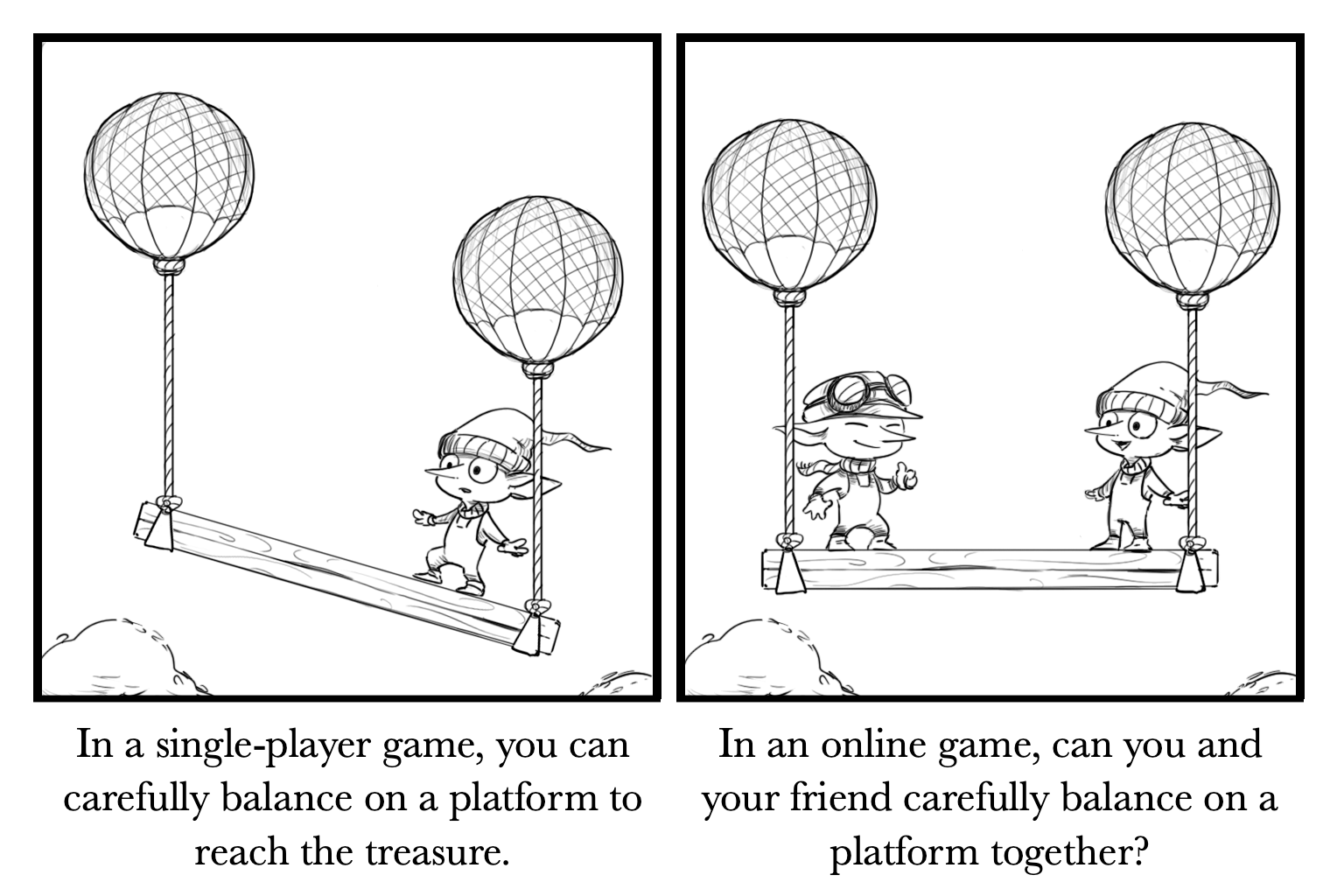 Tech challenge: players balance on a platform together